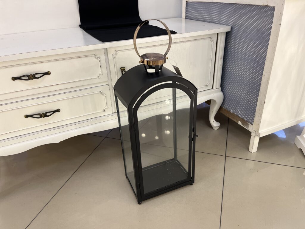 latarnia czarna metalowa 